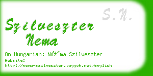 szilveszter nema business card